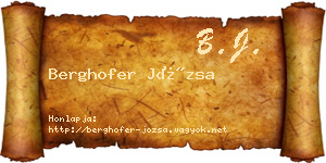 Berghofer Józsa névjegykártya